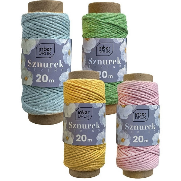Sznurek na szpulce 20m Pastel Interdruk